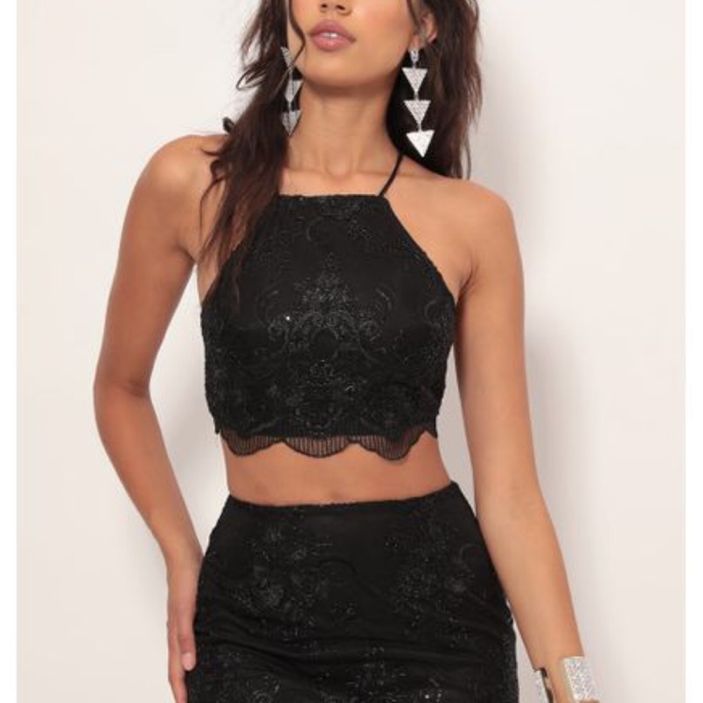 Lucy in the Sky Black Embellished Maxi Dress